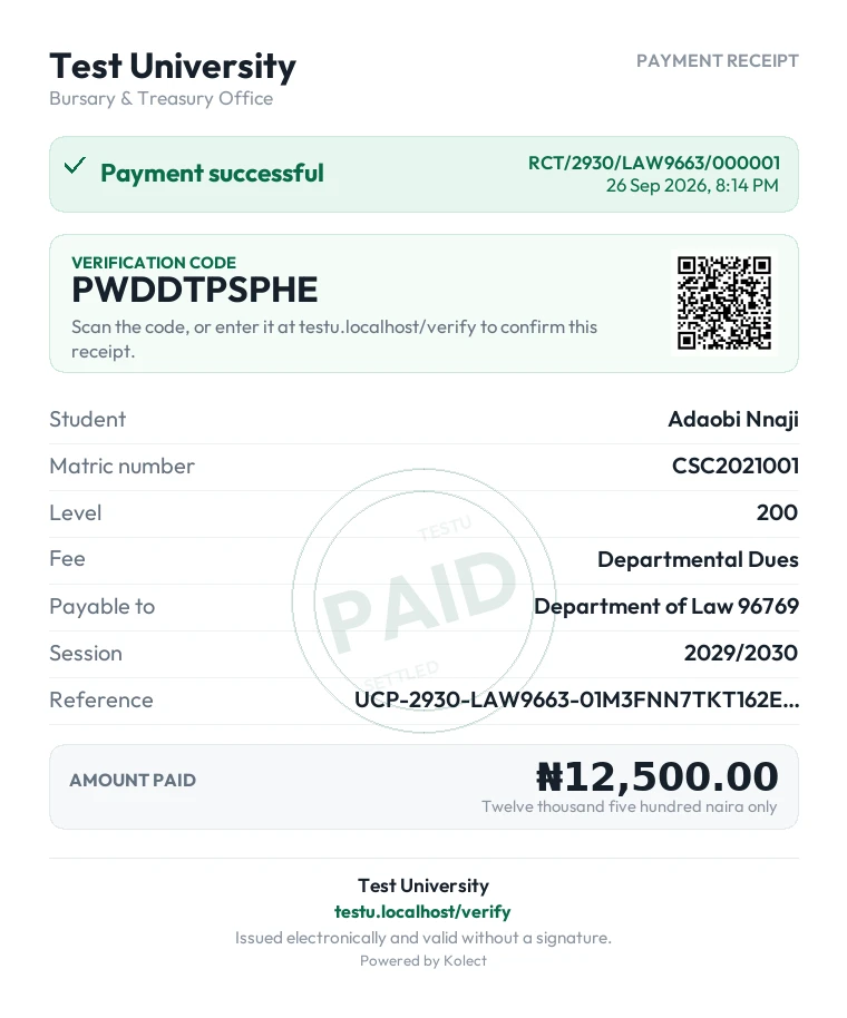 Kolect — A receipt nobody can fake